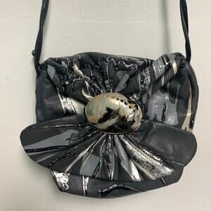 No Brand Metallic Abstract Shoulder Bag Purse Crossbody with Shell